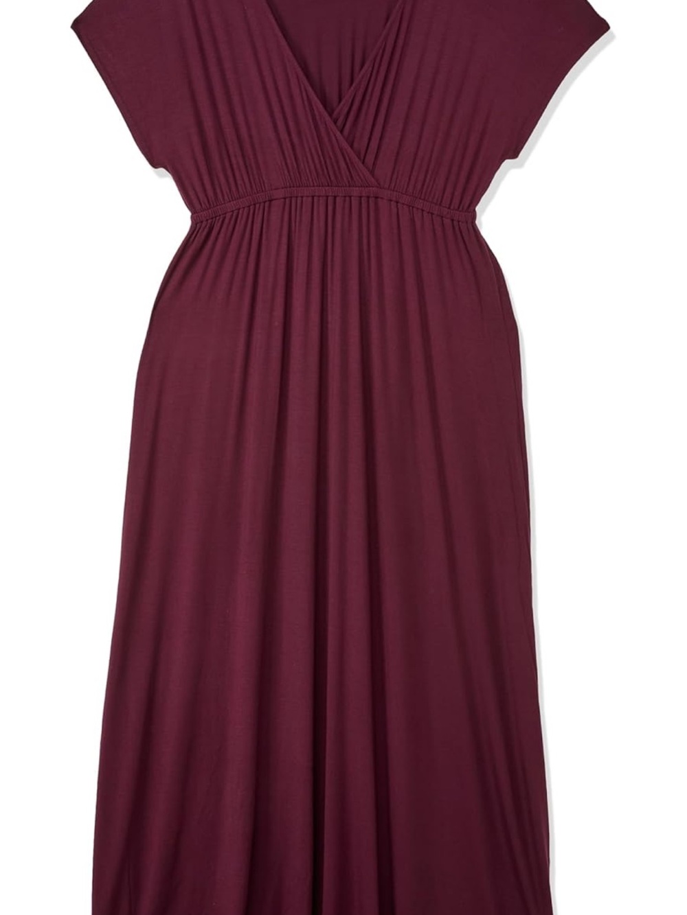 Surplice Maxi Dress in Deep Burgundy